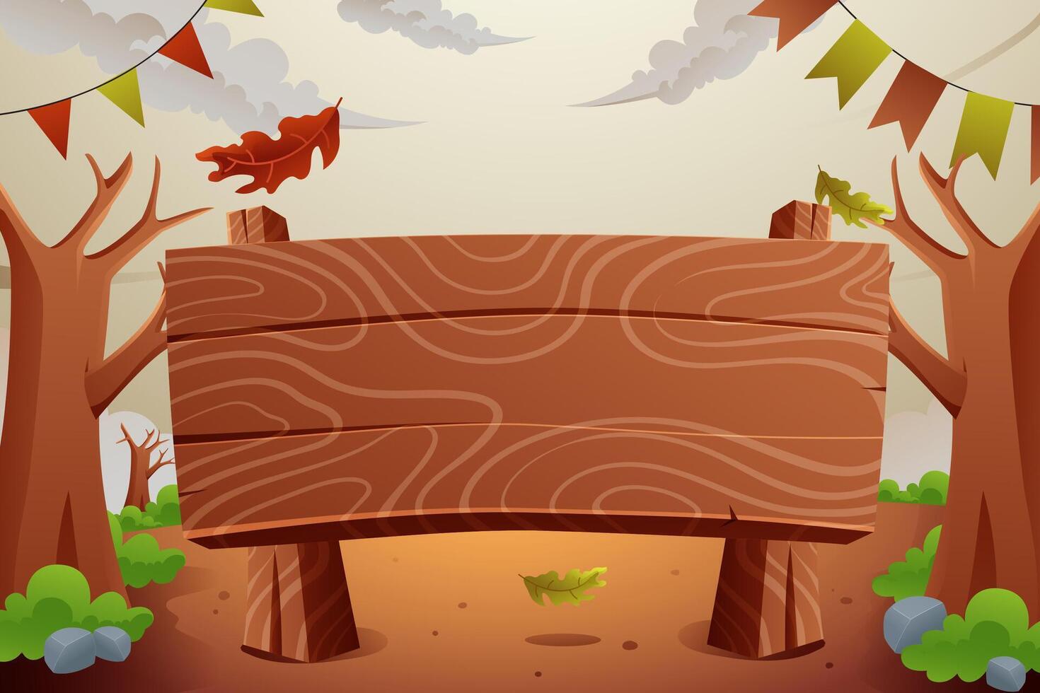 Wooden signboard in a natural setting vector
