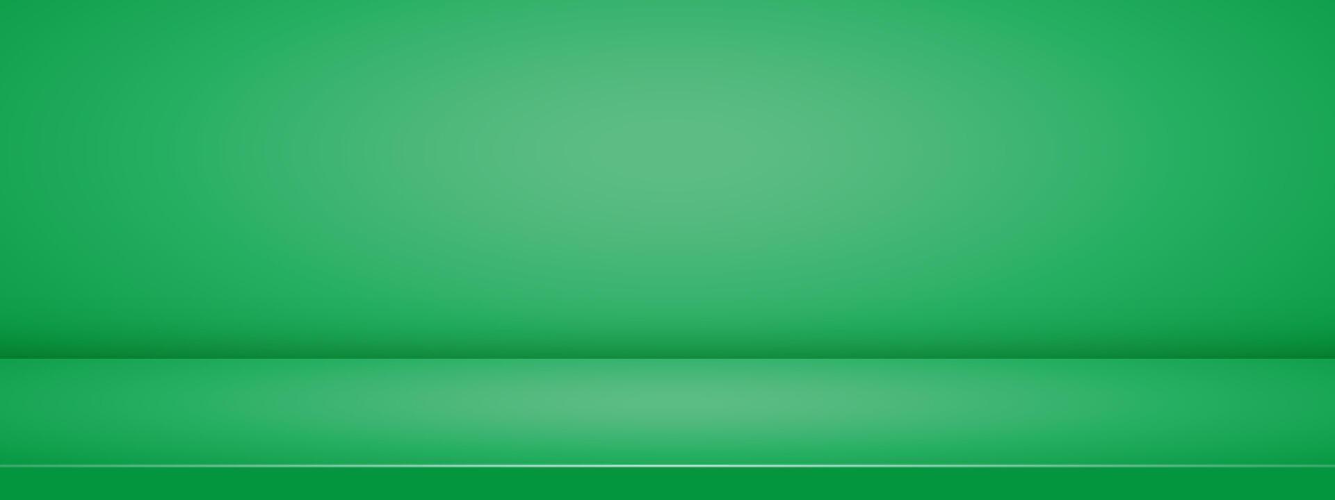 Soft green studio room. Limbo pastel gradient backdrop. Abstract 3d wall for product presentation. Minimal interior scene. vector