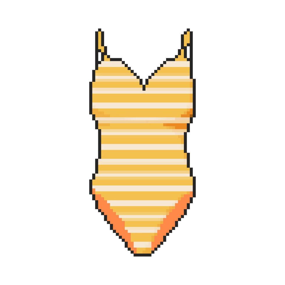 8 bit swimsuit icon, Pixel art object. Old school vintage game graphic. vector