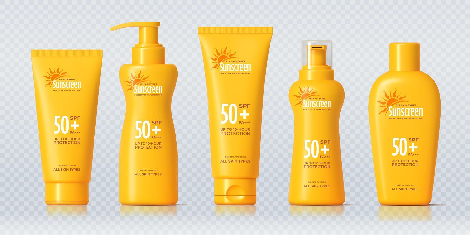High-SPF sunscreen for skin protection vector