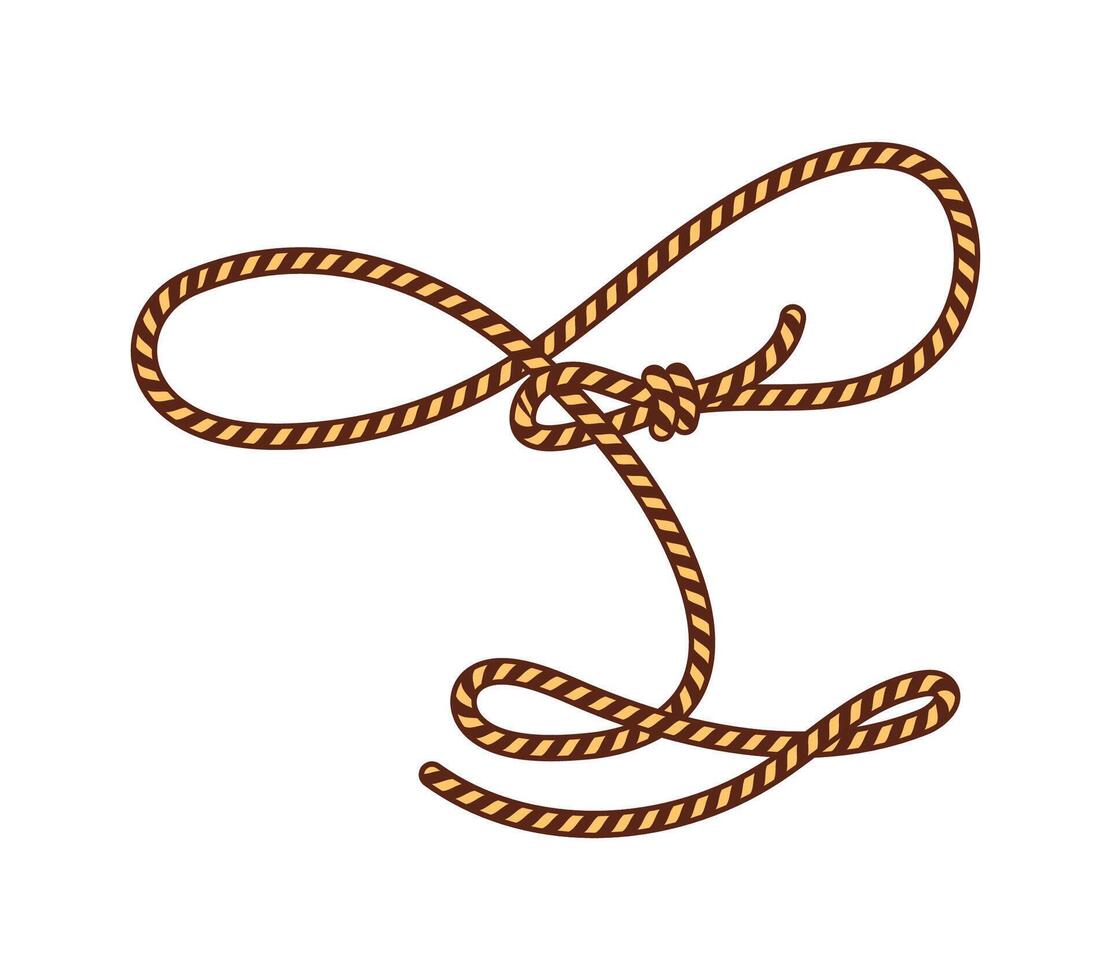 Cartoon groovy wild west western twisted lasso vector