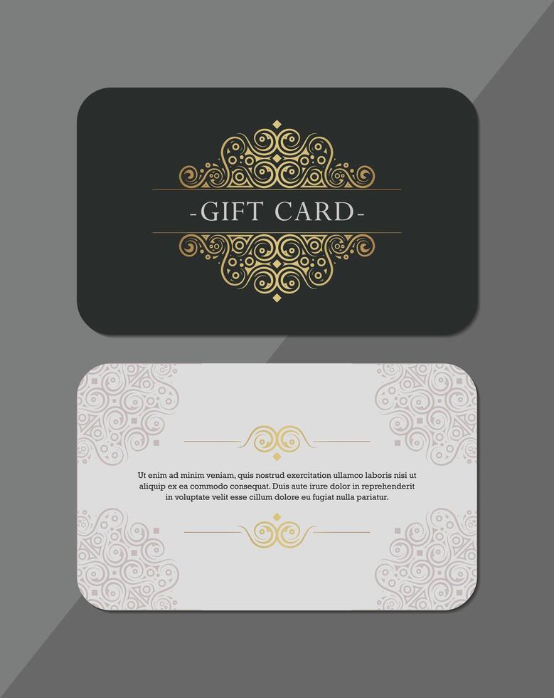 Elegant gift card design with ornate patterns vector