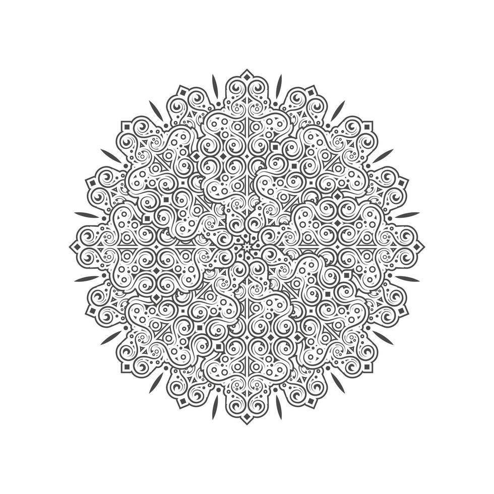 Flat ornamental Round Mandala Design vector