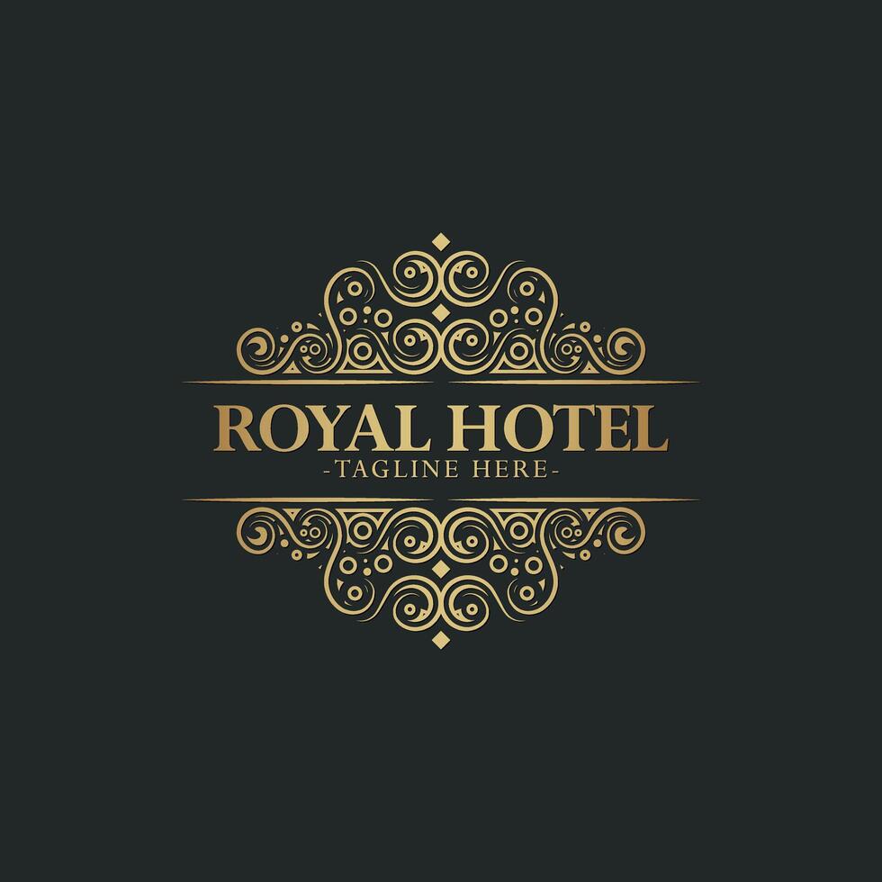 Luxury emblem Royal Hotel Logo Design vector
