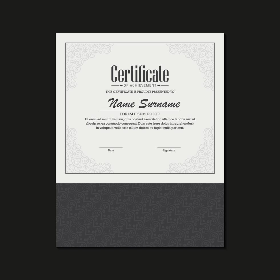 Classic certificate of achievement academic vector