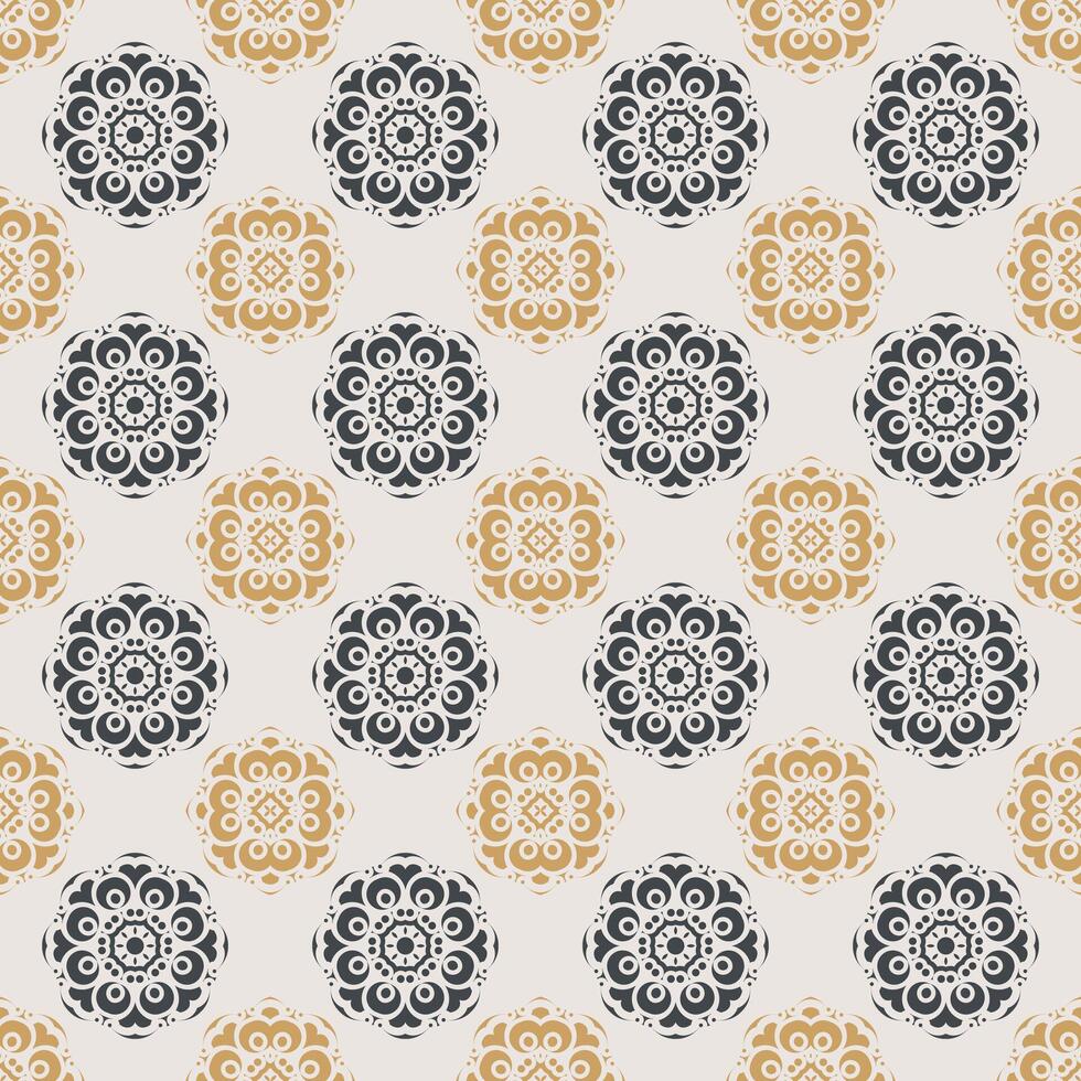 Decorative Ornamental Mandala Flower Seamless Repeating Elegant Pattern Background vector