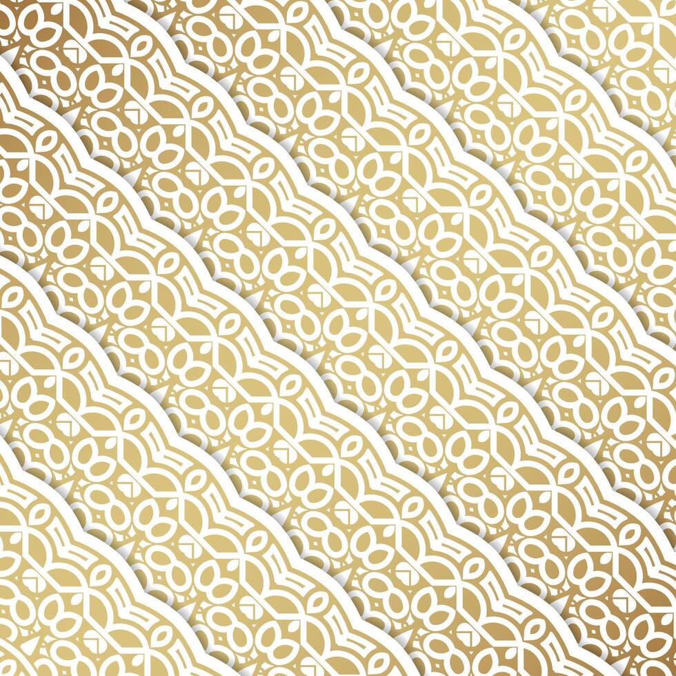 Gold and White Damask Style Pattern for Background vector