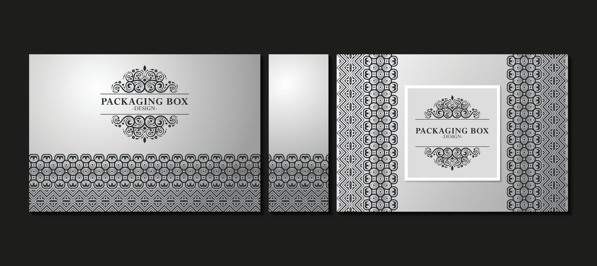 Elegant silver packaging box design vector
