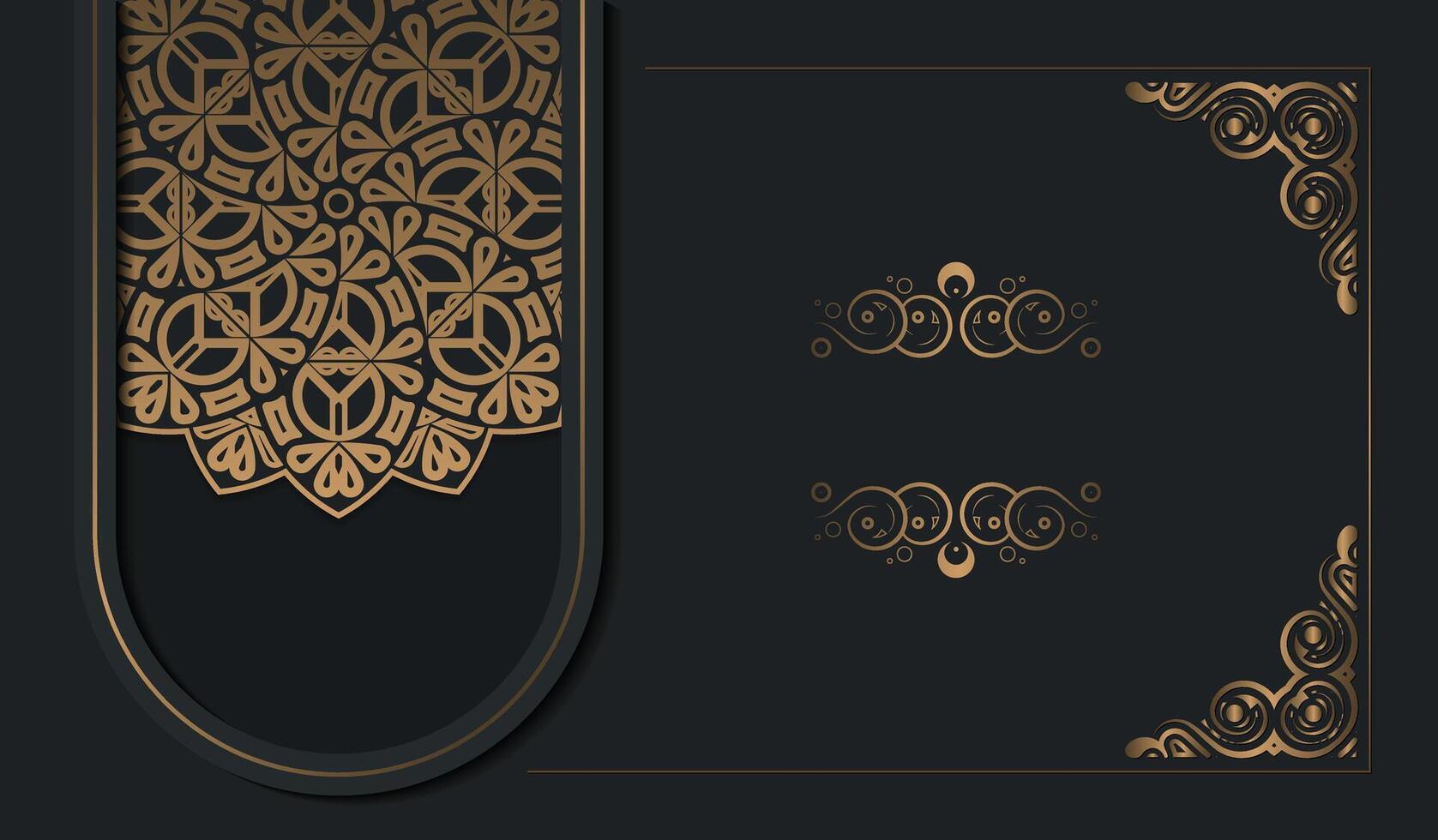 Elegant gold pattern design on dark background vector