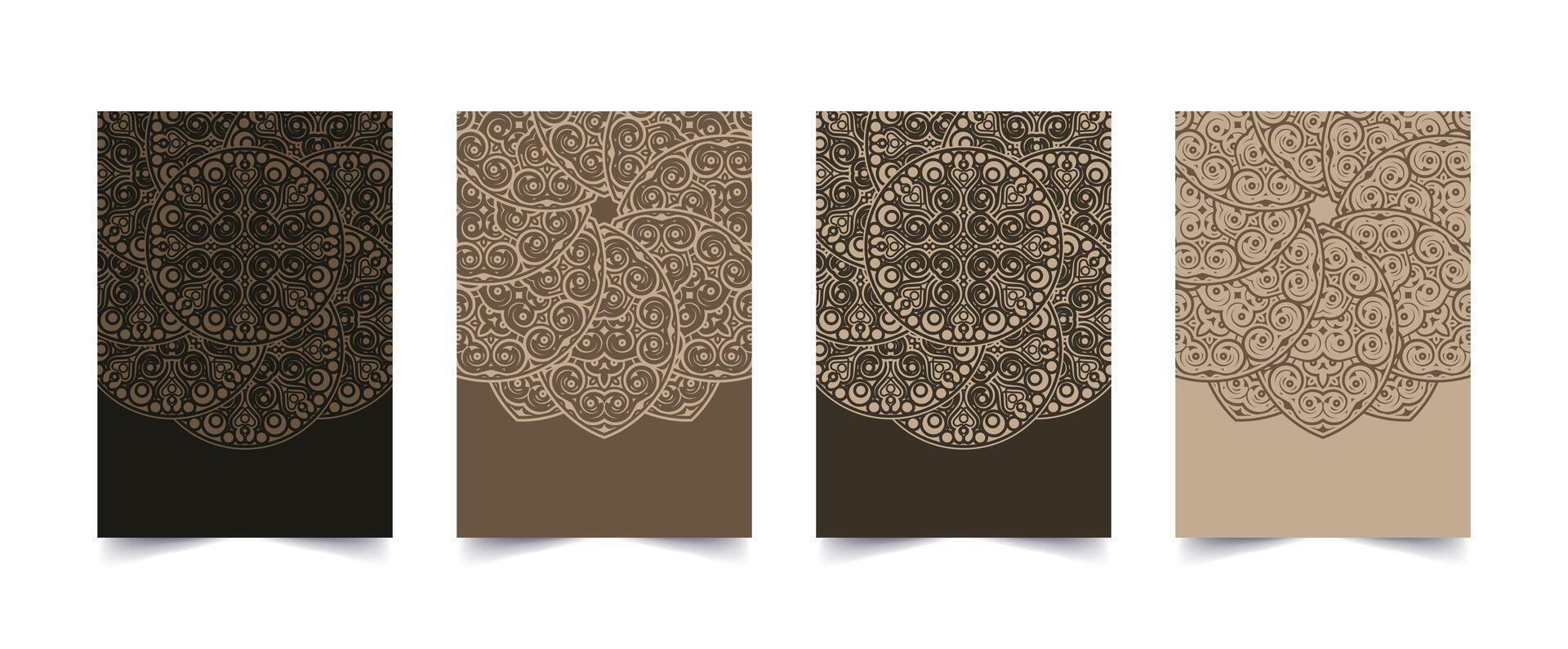 Four mandala design templates vector