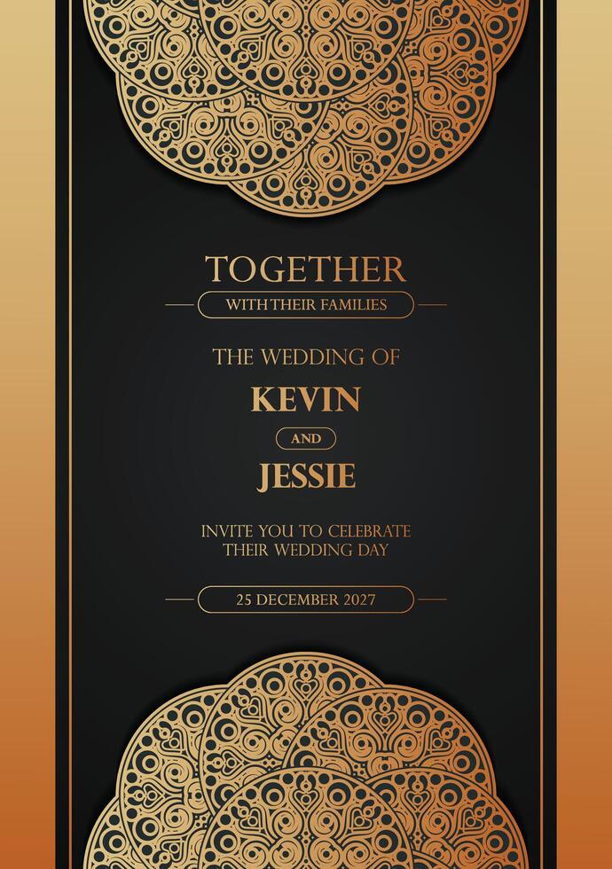 Wedding invitation for Kevin and Jessie vector