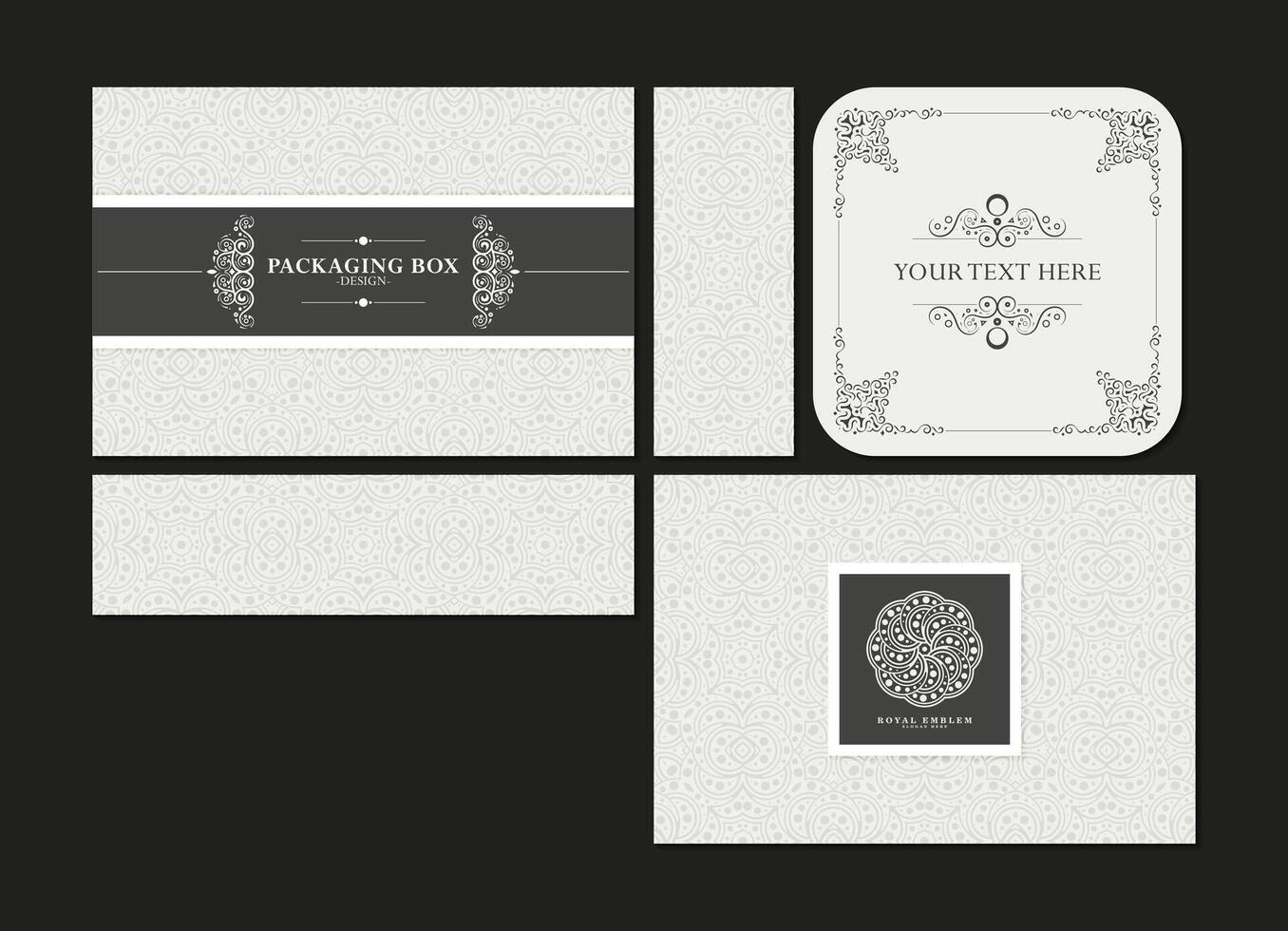elegant packaging box design elements vector