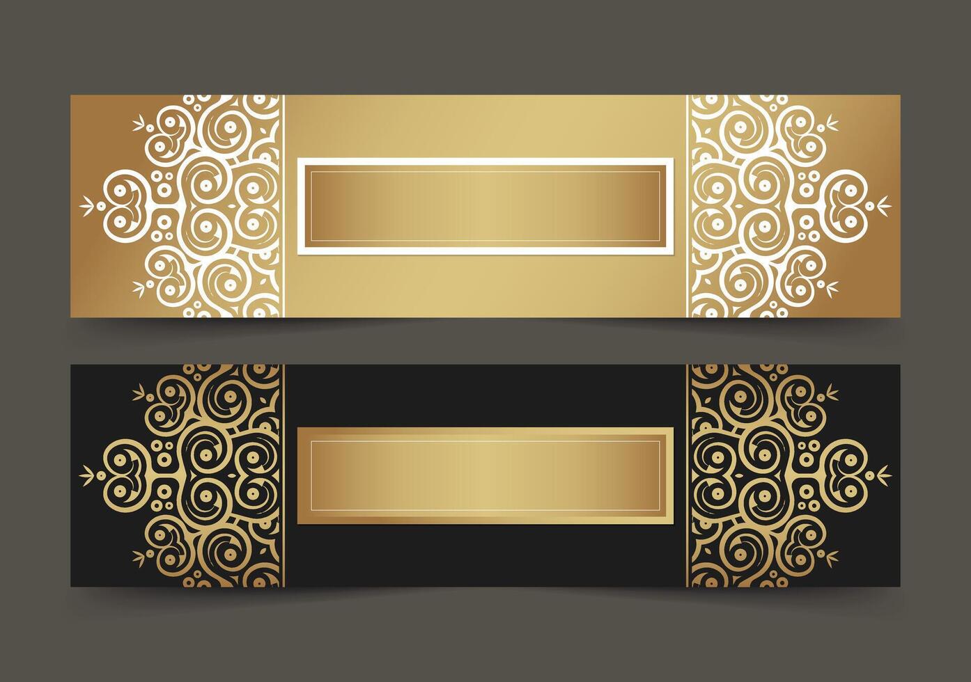 Gold and black decorative banner design vector