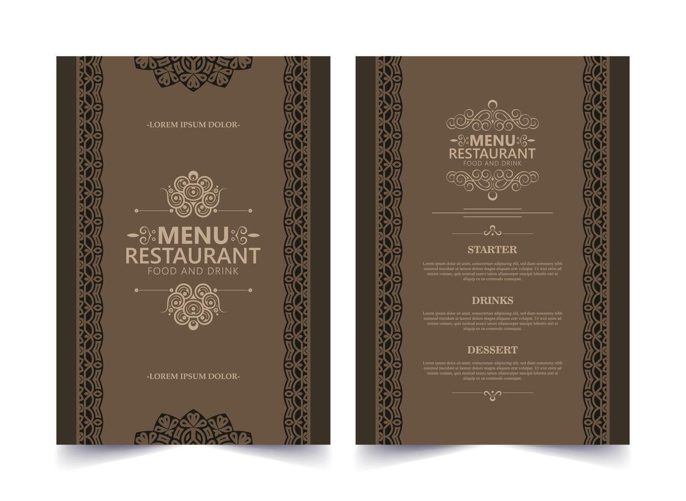 Restaurant menu design with starters and drinks vector