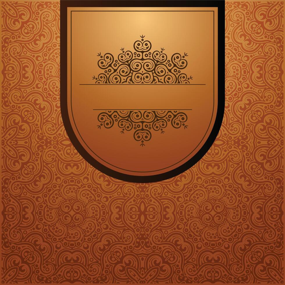 Decorative shield with intricate patterns vector
