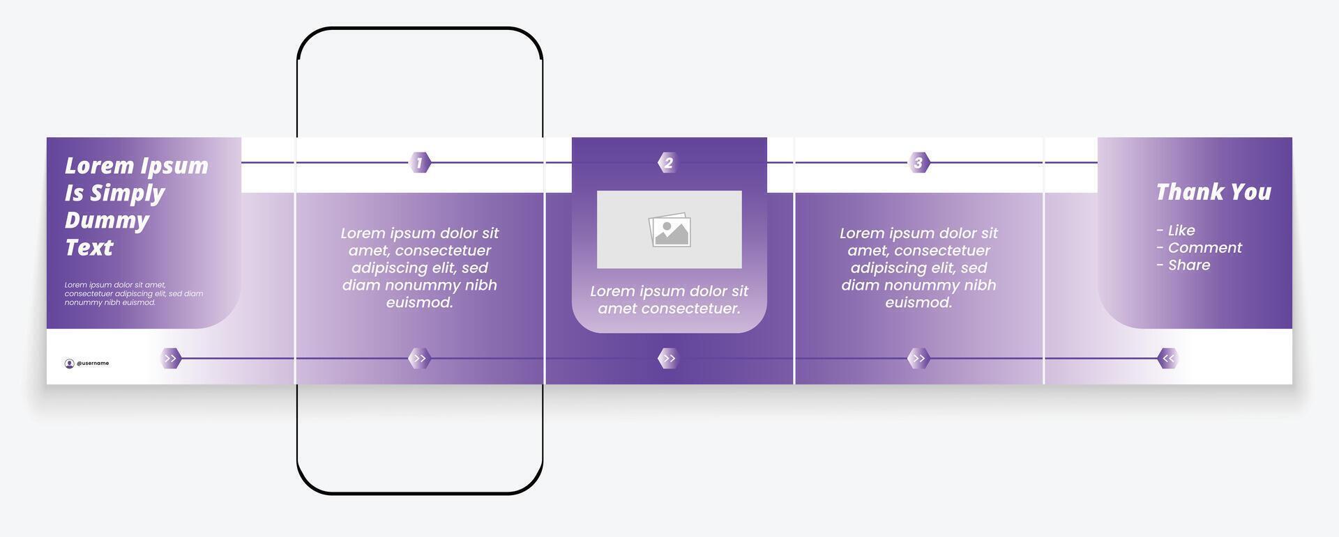 Carousel Template with Informative Slides vector