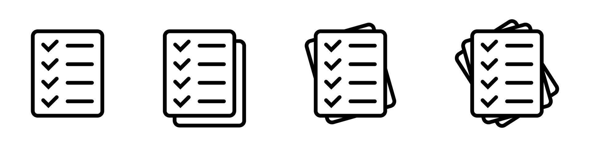 Check list icon. Checklist icon sets. Document or questionnaire icon, . vector