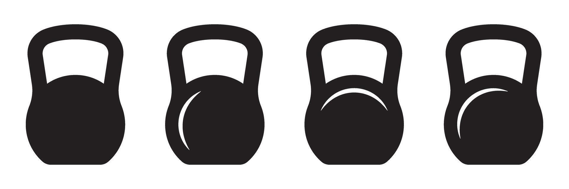 Kettlebell icon. Weight icon, training equipment flat icons set. vector