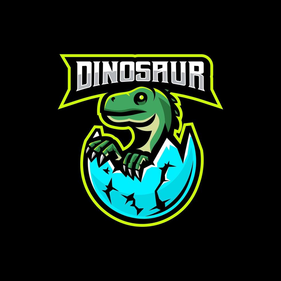 Dinosaur hatching mascot logo vector