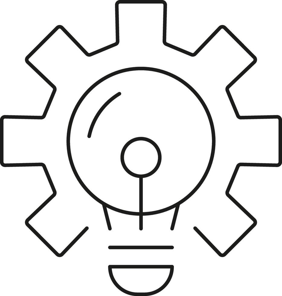 Gear with light bulb symbolizing innovation and mechanical ideas isolated on transparent background vector