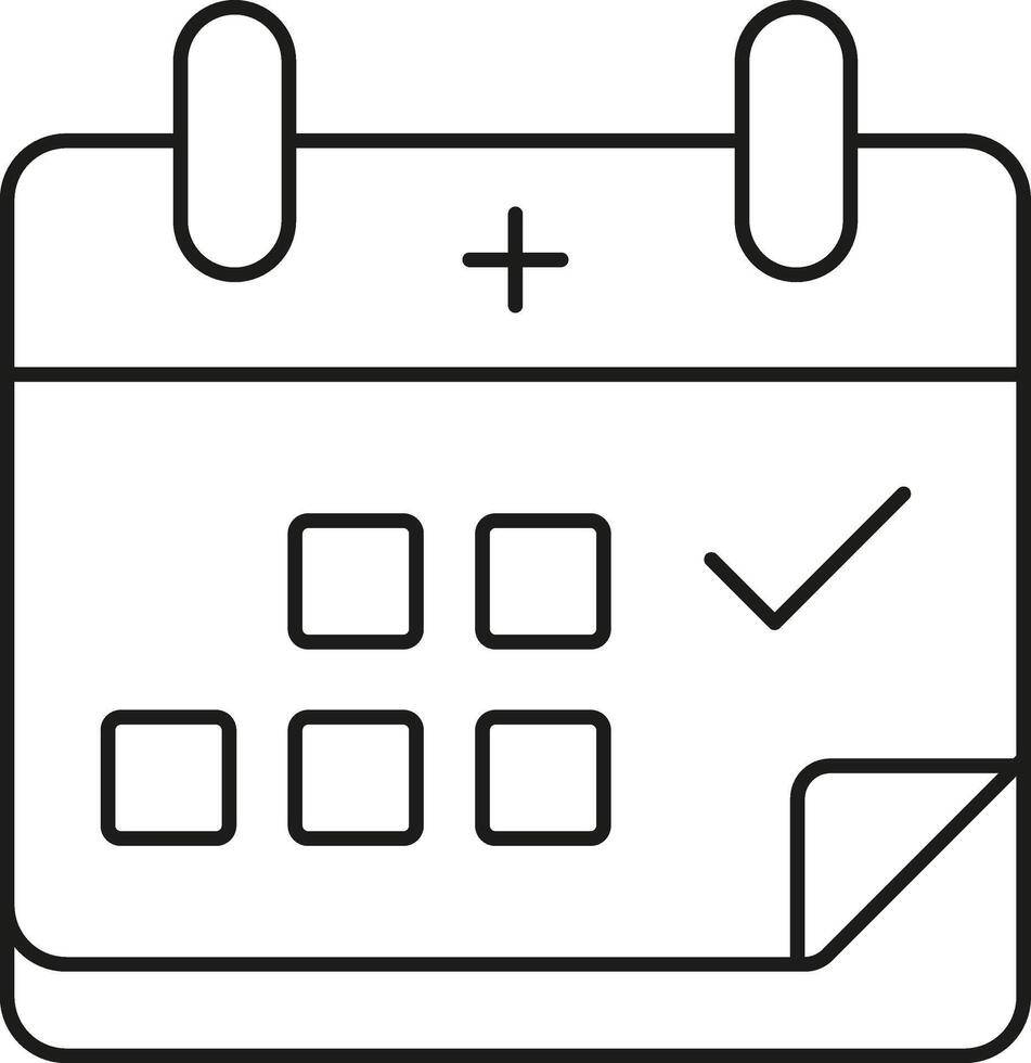Medical Calendar icon with checkmark and plus symbol for scheduling and appointments vector