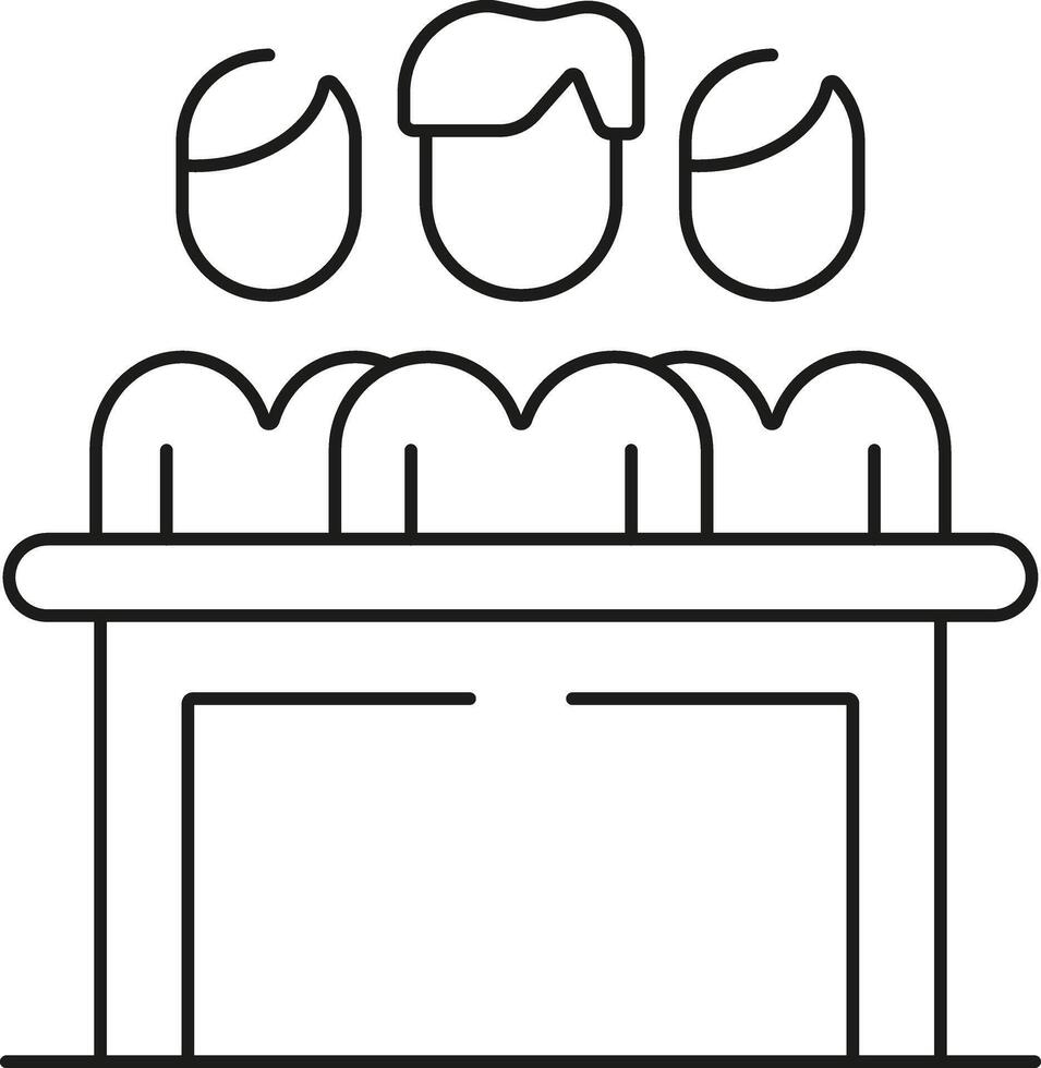 Classroom Management, Minimal Icon with Students at Desk vector