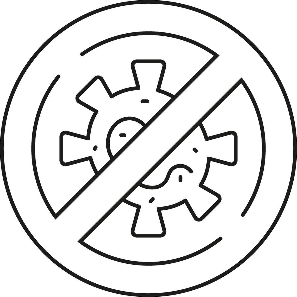 No Germs Symbol Icon of Antibacterial and Antimicrobial Protection vector