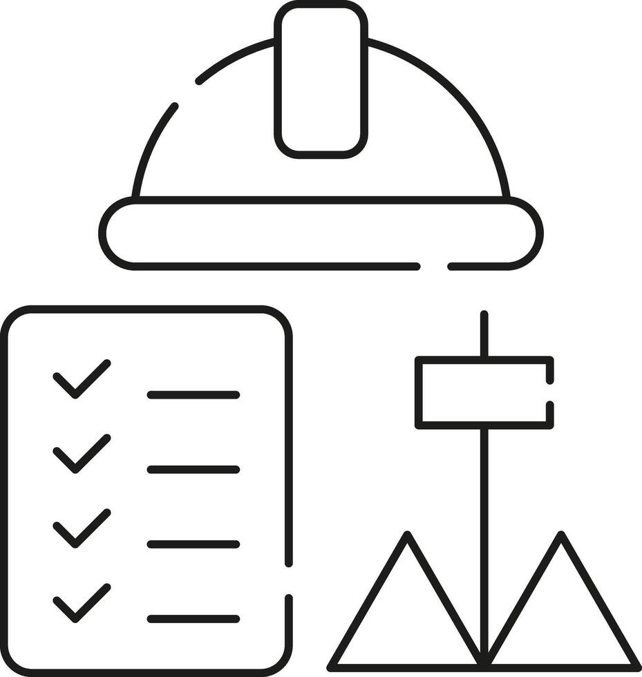 Construction safety checklist and planning icon isolated on transparent background vector