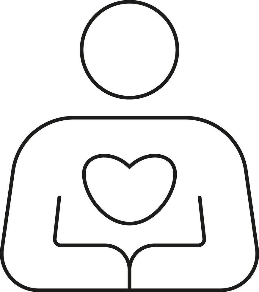Person holding a heart symbol with open hands in a caring gesture, patient care vector