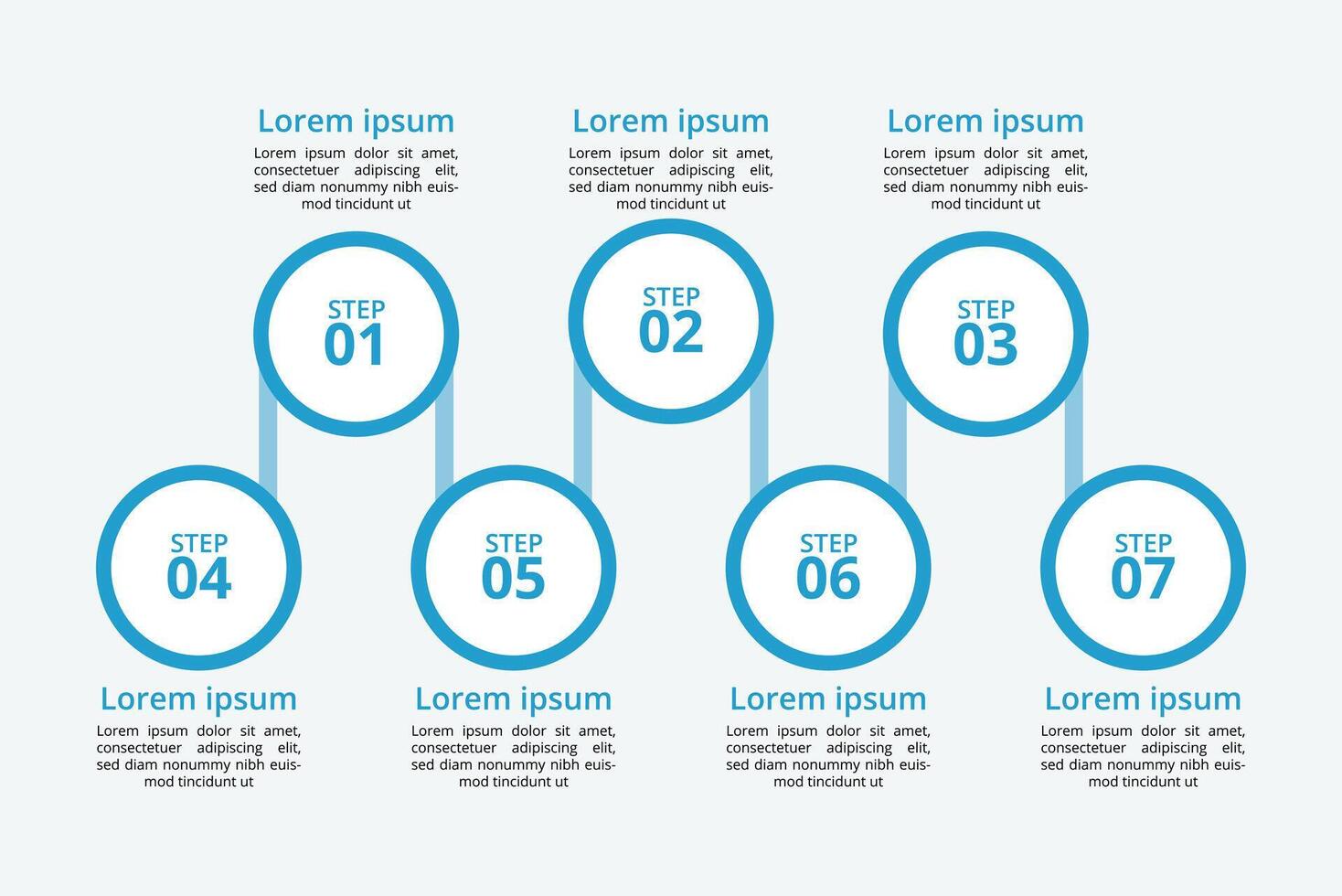 SevenStep Infographic A Clear Process Presentation vector