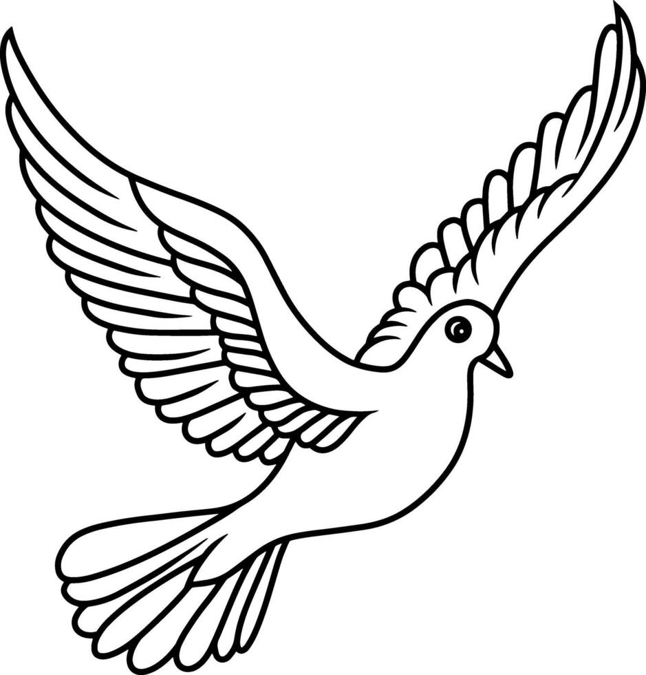 Doodle dove bird icon Line art animal. Hand drawing clipart vector