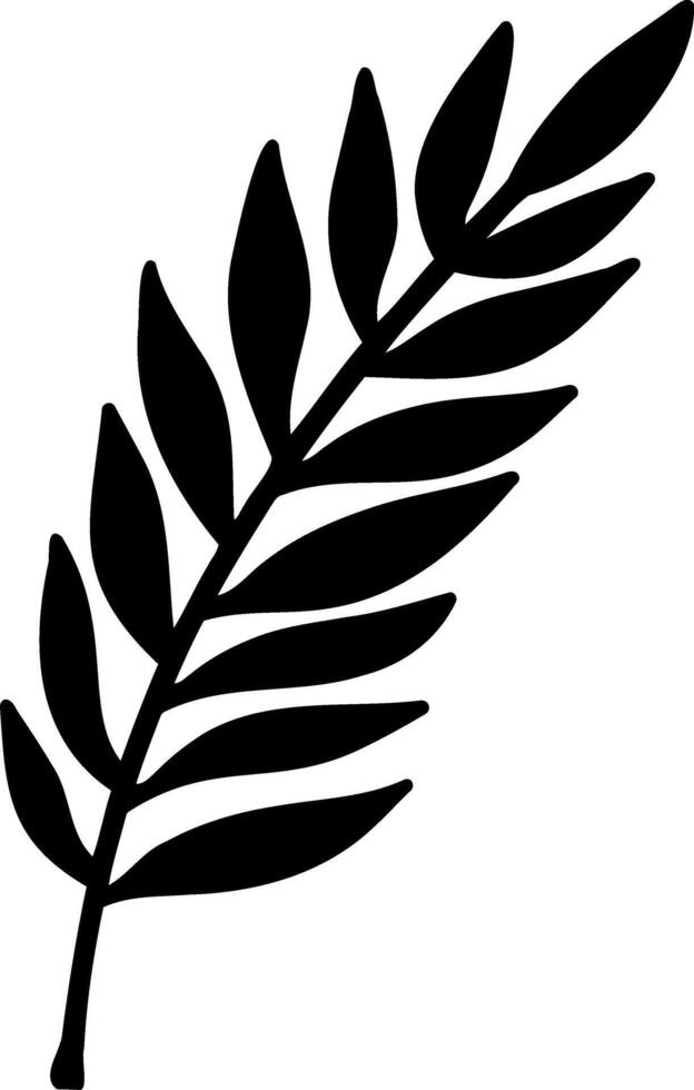 Doodle fern leaf icon isolated. Stencil clipart vector