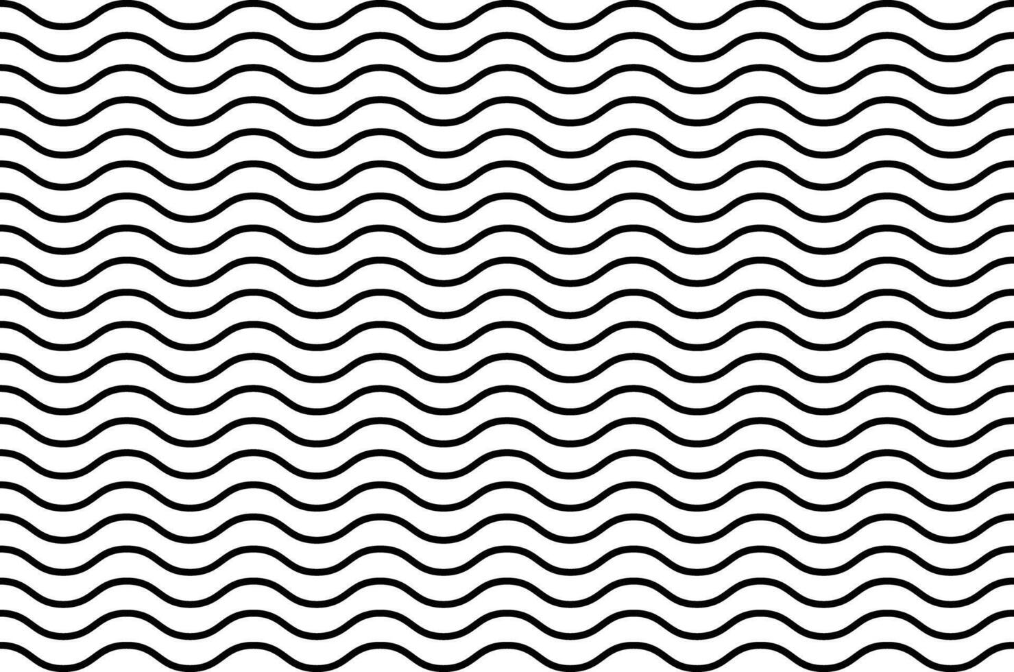 Seamless pattern of repeating black wavy lines on a white background isolated on transparent background vector