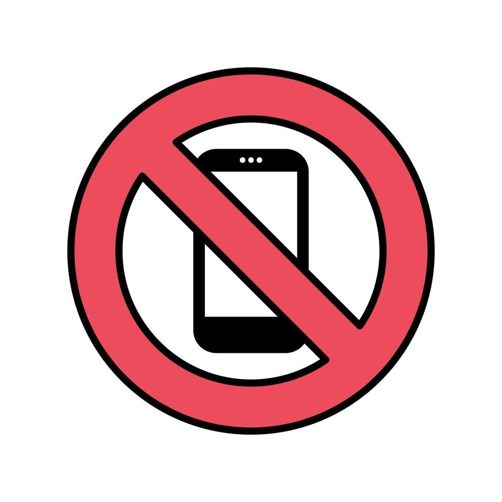 no mobile phone symbol illustration vector