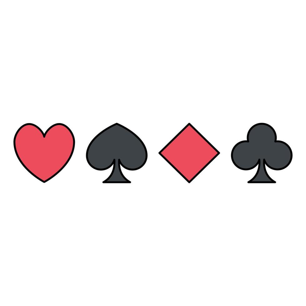 playing card suits icon symbol illustration vector