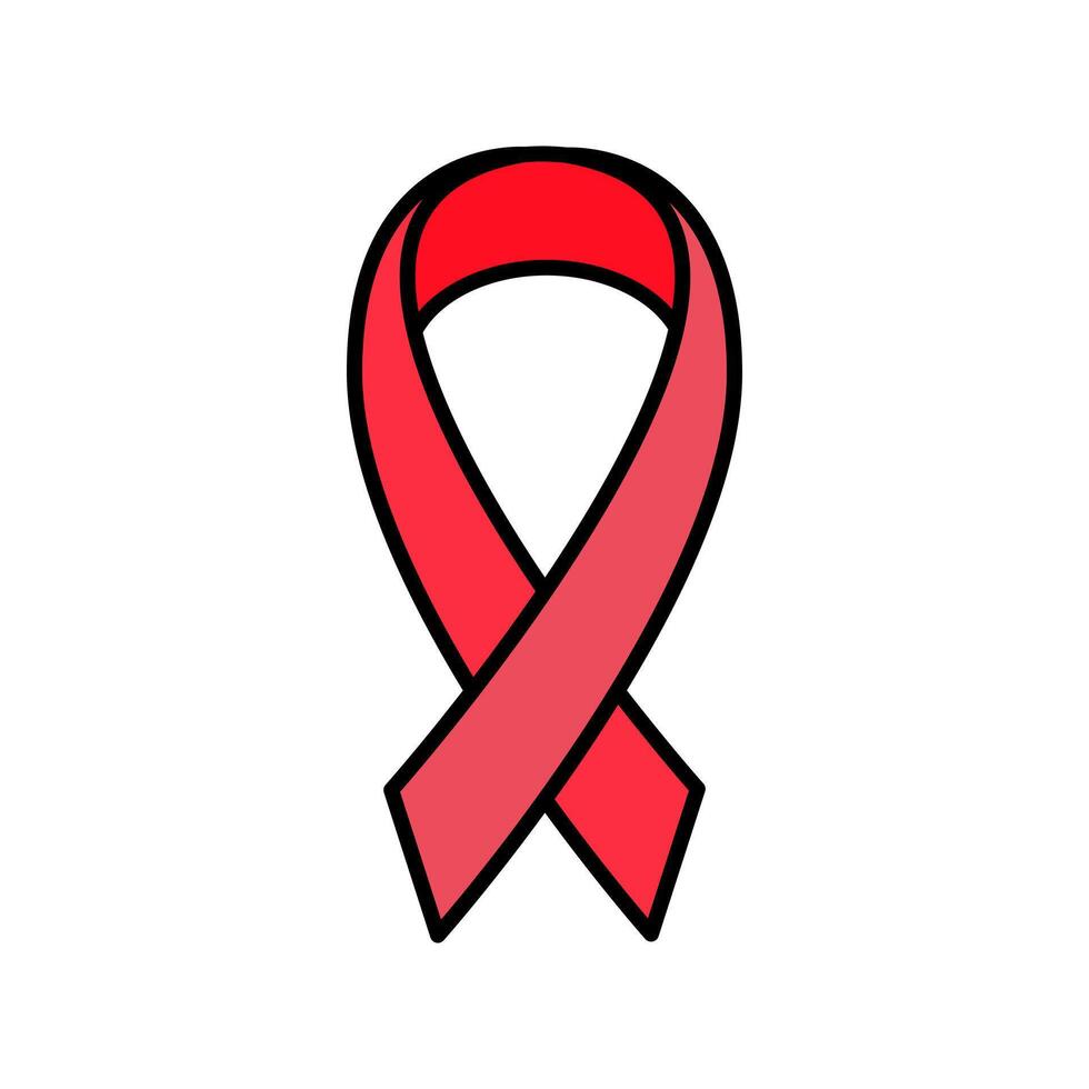 red ribbon for aids awareness illustration vector
