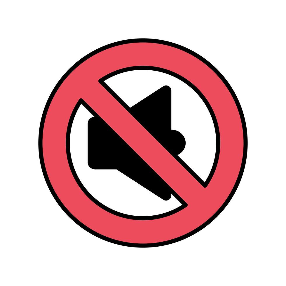 forbidden mute sound volume icon illustration vector