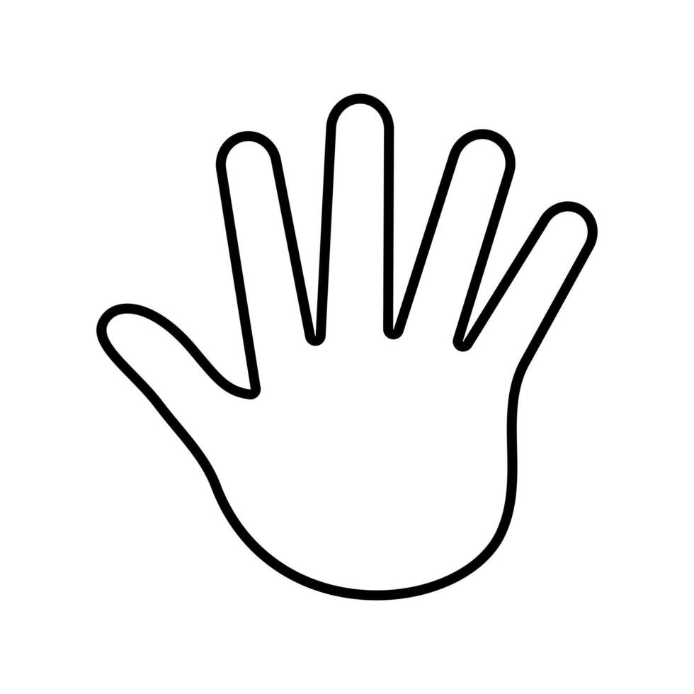 illustration of an open hand waving outline vector