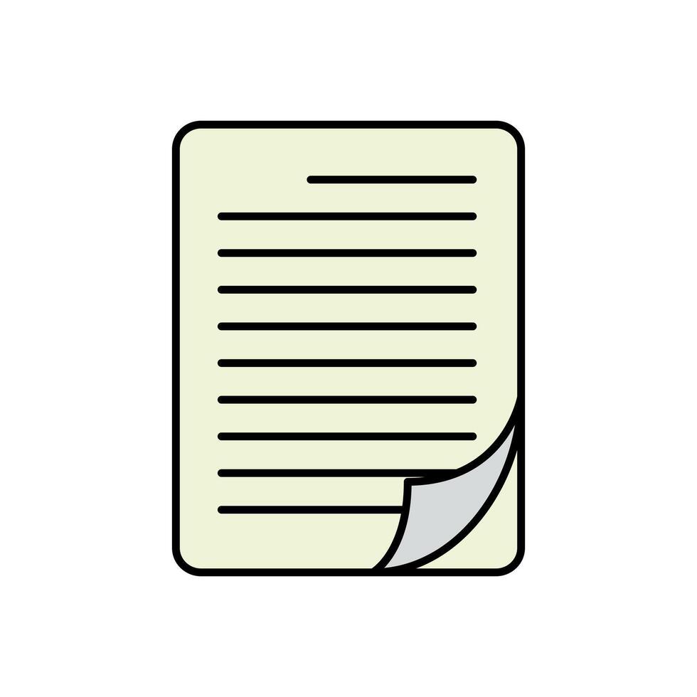 document page with folded corner illustration vector