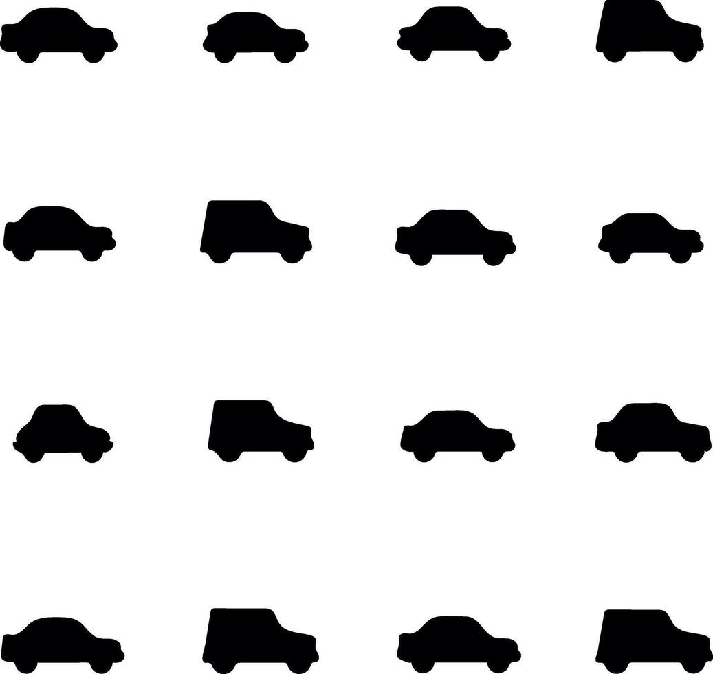 Collection of diverse car silhouettes isolated on white background vector