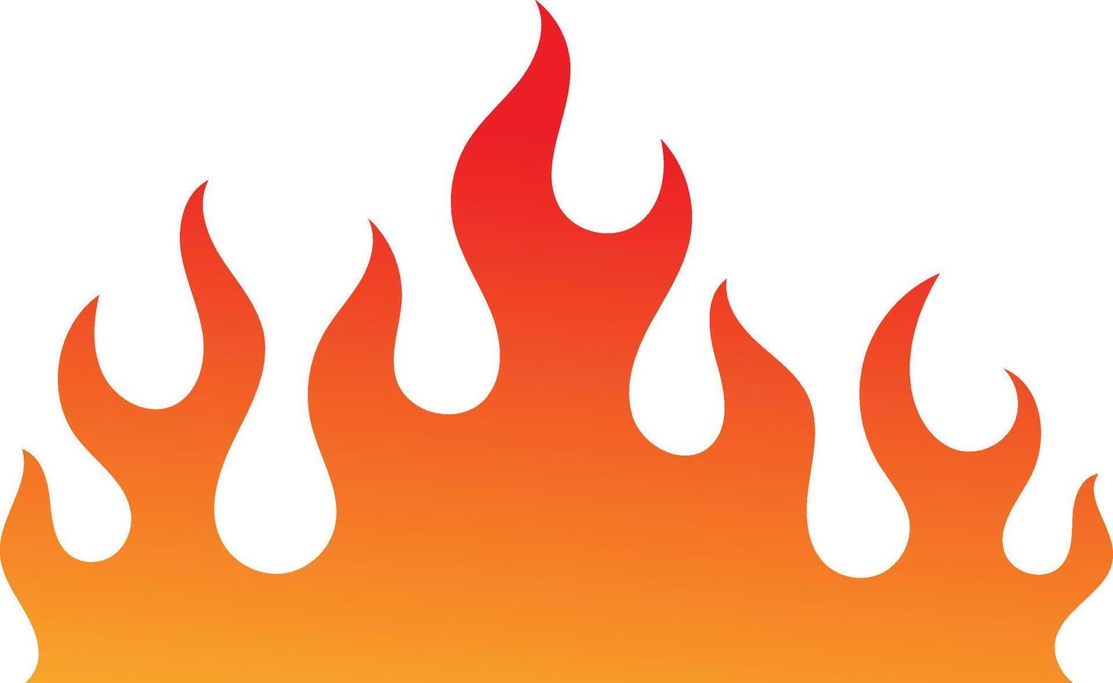 A graphic representation of stylized flames with a vibrant gradient from yellow-orange to red. The design is isolated on a clean white background making it versatile for various design applications. vector