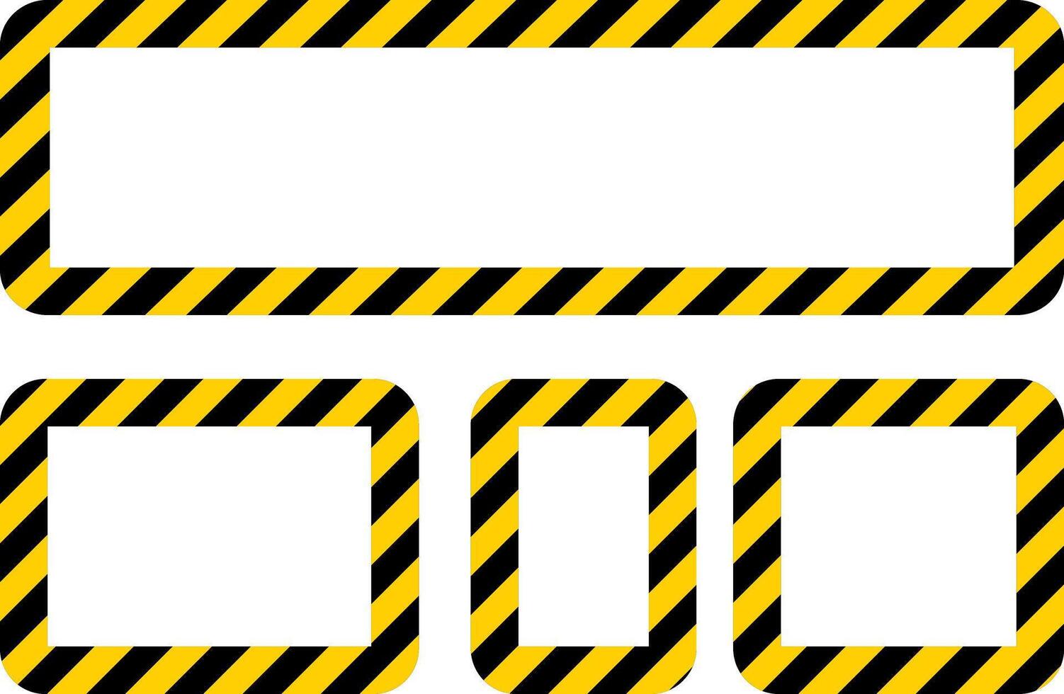 Yellow and black caution warning tape frame. roadwork construction. designed for industrial safety. Caution tape border and safety stripe vector