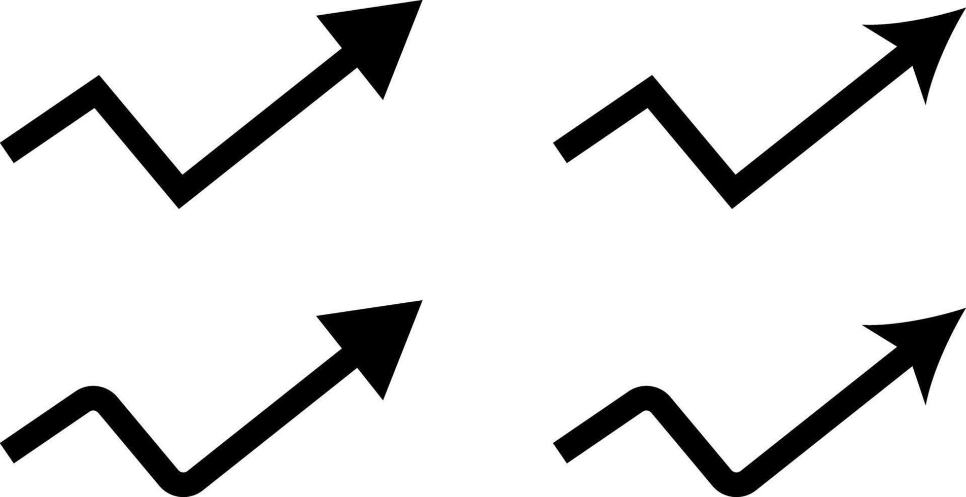 Upward trend arrow icon set. grow up sign. indicating growth and success. Success graph trending upwards. profit statistics symbols vector