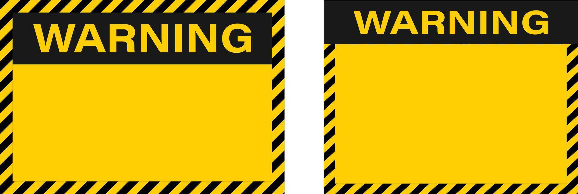 caution banner template set sign with text space area. Template with space for text. used as industrial information. safety instruction sign. warning Banners symbol vector