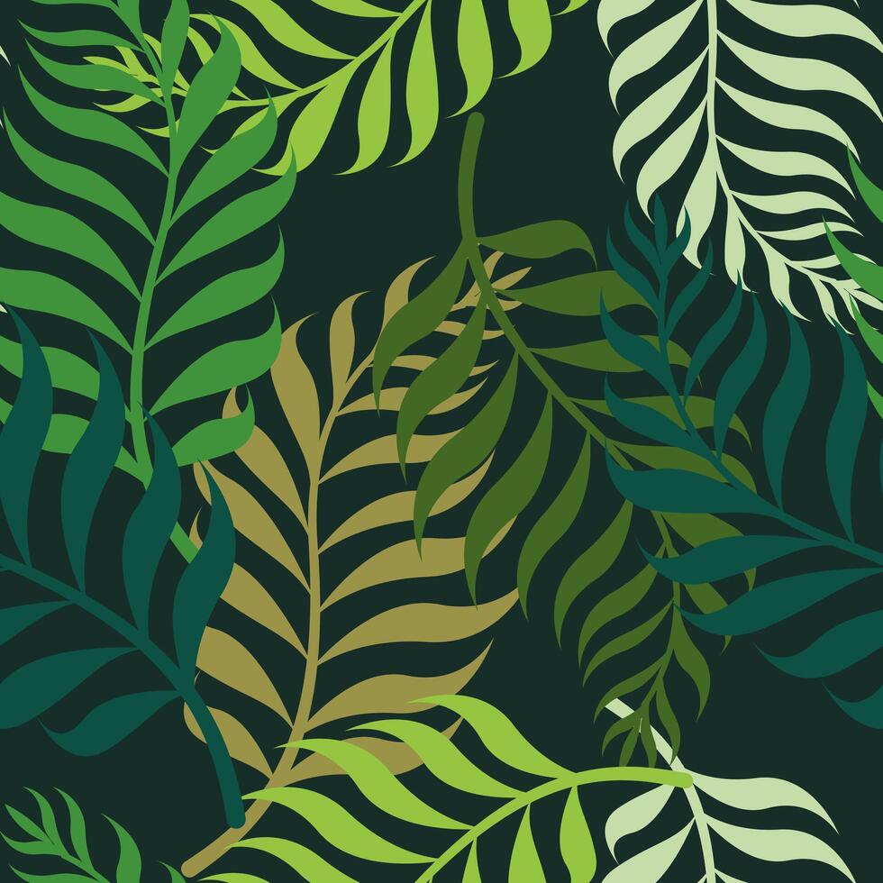 Lush Tropical Foliage Pattern Background vector