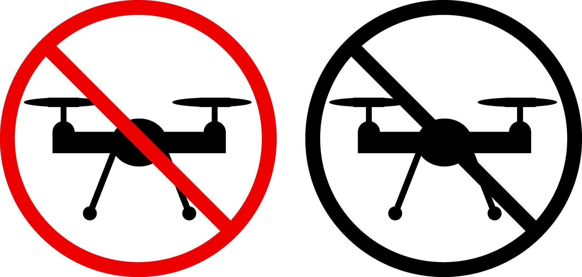 no drone sign. Stop halt allowed area icons. privacy symbol Forbid air flights. prohibited Aircraft. Drone Flight Ban vector