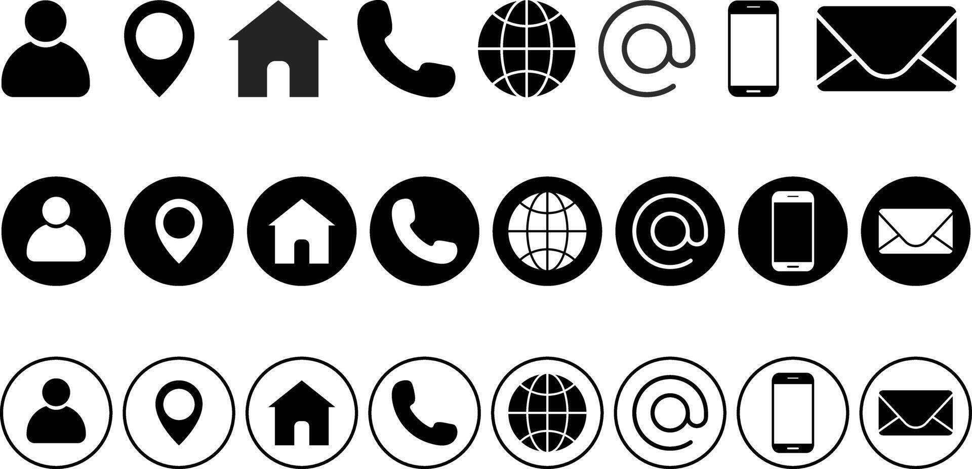 business card and website icon set. Contact information icons. Company Connection business card. portable information device. Social media network element vector