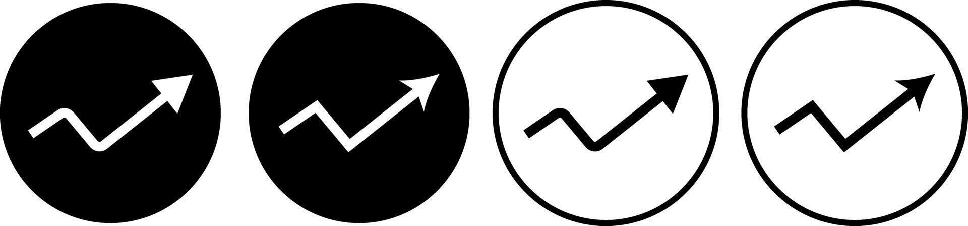 Upward trend arrow icon set. grow up sign. indicating growth and success. Success graph trending upwards. profit statistics symbol vector