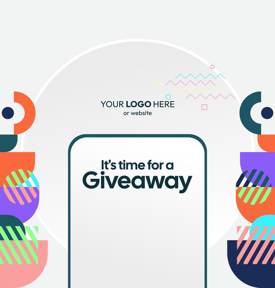 Festive and clean giveaway winner post design to boost visibility and highlight contest outcomes vector