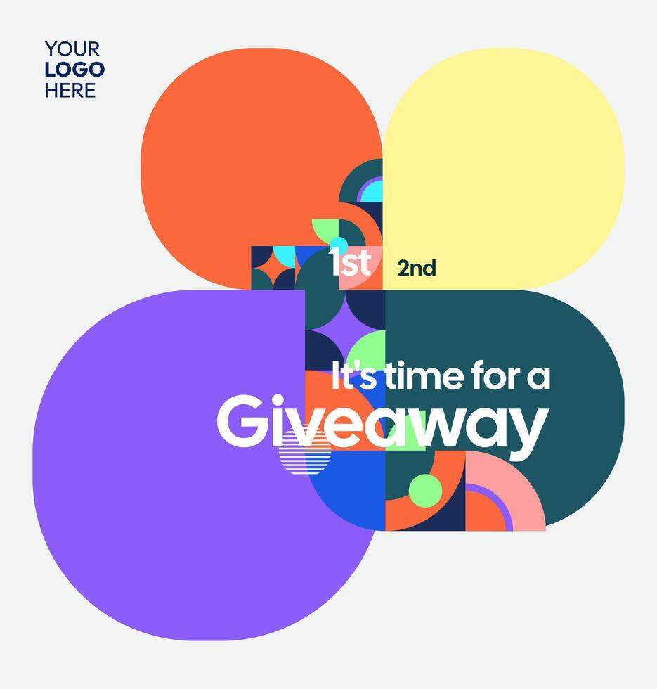 Professional giveaway post design featuring eye-catching colors and geometric patterns vector
